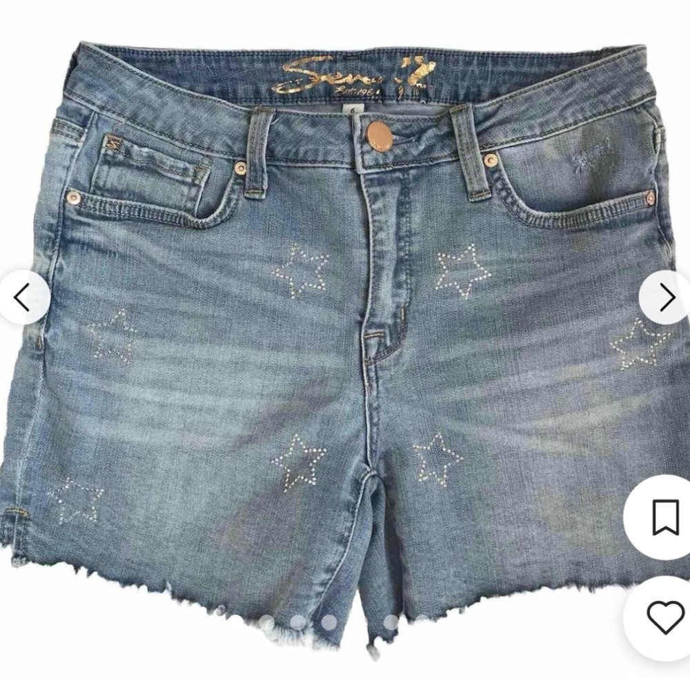 Seven7 Jeans Stretch Blue Denim Shorts